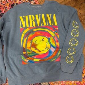 Urban Outfitters Gray NIRVANA Graphic Sweatshirt